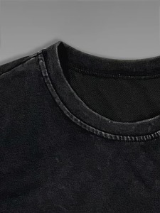T-shirt homme streetwear oversize délavé à l'acide, imprimé graphique, coupe ample, coton vintage - Product Image 3