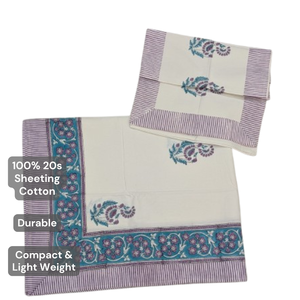 Premium Indian Artisanal Hand <b>Block</b> Print Classic Flowers King Size Breathable Soft Skin Friendly Non Toxic Dyes All Season Home - Product Image 4