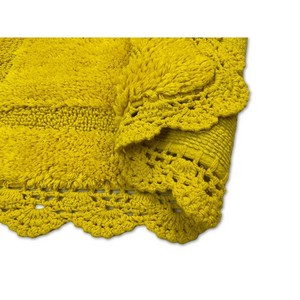 Alfombra de Baño Rectangular Amarilla de Algodón, con Base de Goma Antideslizante, Estilo Clásico y Grueso para Uso Doméstico - Product Image 3