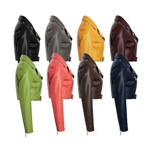 Veste en cuir pour femme, modèle 2026, la plus vendue, style motard, coupe ajustée, vêtement de moto, fermeture éclair, en cuir véritable - Product Image 3