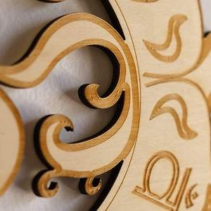 Arte Mural Flor de la Vida con Om, Rejilla de Cristal de Madera, Decoración de Pared de Geometría Sagrada, Escultura Espiritual para el Hogar y Espacio de Meditación - Product Image 2