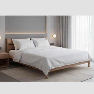 Cama King Keenan de Estilo Moderno, Tamaño King, Madera de Teca Sólida, Ajustable, Diseño de Lujo, Color Natural, para Uso en Hogar y Hotel - Product Image 1
