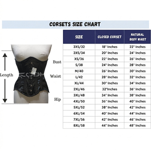 Premium Quality Black Satin Waist Cincher <b>Underbust</b> Corset with Front Busk | OEM Custom Waist Training Corset Supplier - Product Image 5