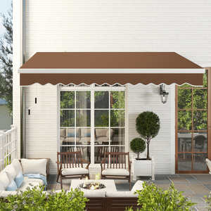 Tenda da Sole Estensibile in Lega di Alluminio per Finestre e Porte, Operazione Manuale, Copertura per Balcone e Patio con Protezione dalla Pioggia in PC Rivestito - Product Image 1