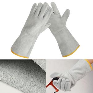 Gants de travail en cuir pour barbecue, résistant à la chaleur et au feu, coupe, jardinage, poignées d'animaux, pour Grill - Product Image 6