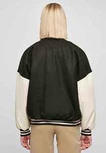 Veste universitaire noire pour femme avec broderie de lettres blanches sur les manches, coupe classique, pour l'automne - Product Image 6