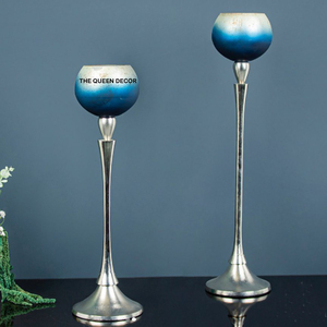 Portavelas Votivo de Aluminio y Cristal para Decoración de Bodas, Elegantes Portavelas, Faroles y Frascos para Velas - Product Image 1