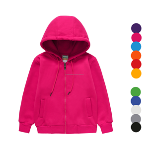 Alta calidad Unisex personalizado Full Zip Up Hoodie niños algodón polar de gran tamaño pesado invierno cálido Zip Up Hoodie - Product Image 1