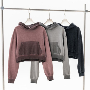 Sudadera con Capucha para Mujer, Estilo Urbano, de Felpa Regular, Transpirable, Resistente al Viento, con Impresión de Serigrafía Personalizada, Lavado Ácido - Product Image 5