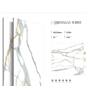 Carreaux de porcelaine brillants de qualité export, formats 800x1600, 1200x1800, 750x1500 mm, grandes dalles pour intérieur de luxe et usage commercial - Product Image 1