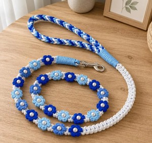 Adjustable Heavy Duty <b>Dog</b> <b>Leash</b> 100% Cotton Material Eco-Friendly Animal Pattern Bowknot Decoration Modern Design Comfortable - Product Image 1