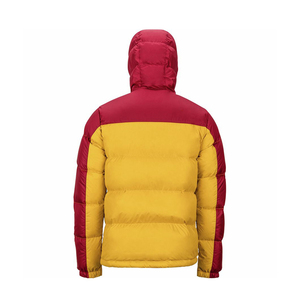 <b>Yellow</b> Red Color Blocking Hooded <b>Puffer</b> <b>Jacket</b> Men Winter Casual Zipper Closure Windproof Polyester Shell Regular Fit - Product Image 2