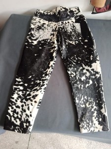 Pantalon en cuir de vachette véritable avec fourrure pour homme – Style motard et western, durable et tendance - Product Image 6