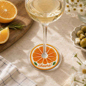 Custom Embroidered Fruit Wine Glass Marker Personalized Logo <b>Name</b> Tag Stemware Identifier Low MOQ Wholesale - Product Image 5