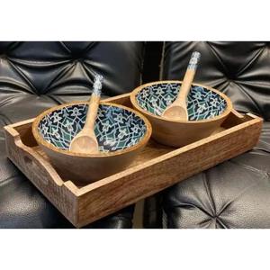 Tazón de Madera de Acacia Impreso, Ecológico, Redondo, para Servir, para Uso en el Hogar, Hoteles y Restaurantes - Product Image 2