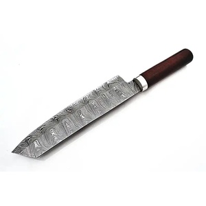 Couteau de chef artisanal en acier Damas de 13 pouces, fabriqué sur mesure par Ahmad Fabric, avec étui en cuir, manche élégant, personnalisable - Product Image 3