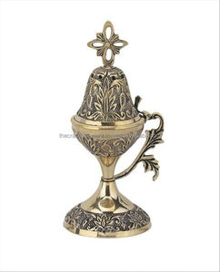 Conception de gravure à la main brûleur d'encens et encensoir de qualité supérieure avec encensoir d'église religieuse de mariage de noël - Product Image 6