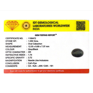Natural Oval Catseye Gemstone 5.25 Carat Loose Stone for Fine Jewelry - Product Image 4