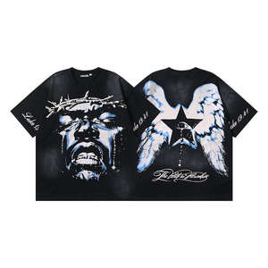 Ropa de Mujer de Alta Calidad, Lavada, con Efecto Desgastado, Tejido Digital, Estilo Vintage, de Secado Rápido, Transpirable, Informal, Unisex, de Algodón, Colección Americana 2025 - Product Image 2