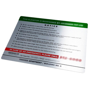 Letrero de Aluminio Cepillado para Ascensor, Placa Metálica con Impresión Offset, Resistente a los Rayos UV, Esquinas Redondeadas, Impermeable, Placa de Identificación Adhesiva - Product Image 3