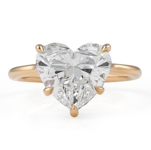 Bague solitaire en diamant de laboratoire en forme de cœur de 3,24 carats, or 18 carats, diamant certifié, bague de fiançailles, bijoux fins, vente en gros - Product Image 3