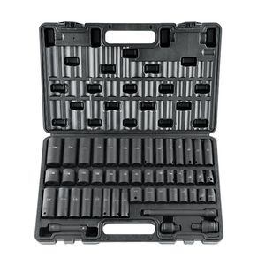 Set di chiavi a bussola a impatto da 48 pezzi con attacco da 3/8 pollici SAE (da 5/16 a 3/4 pollici) e metrico (da 8 a 22 mm), a 6 punte in Cr-V, con prolunga universale - Product Image 4