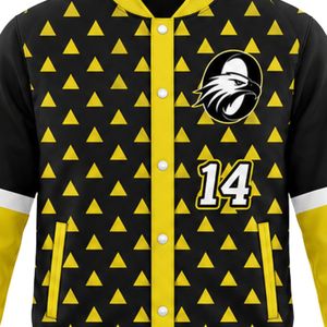 Yellow and <b>Black</b> Baseball Jacket and <b>Pants</b> Set Full Sleeve Button Up Top with Matching <b>Pants</b> Professional Baseball Team Gear - Product Image 5