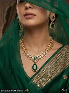 Fancy Collection High Quality Gold Plated Geometric Claw Setting Classic Wedding Imitation Pearl Latest Designed Women's <b>Set</b> - Product Image 1