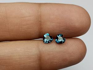 โทแพซสีน้ำเงินลอนดอนธรรมชาติ 7 มม. รูปหัวใจ มีร่อง คุณภาพสูง เกรดพรีเมียม ขายส่งราคาถูก สำหรับทำเครื่องประดับ - Product Image 2