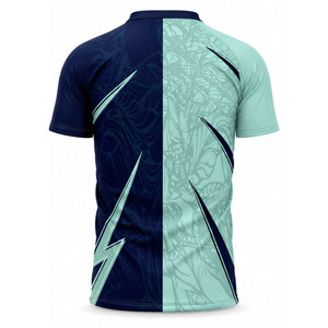 เสื้อรักบี้ชายแบบซับลิเมชั่น แขนสั้น สีไล่ระดับส้ม-น้ำเงิน ระบายเหงื่อได้ดี คอตั้ง ทรงปกติ สำหรับผู้ใหญ่ - Product Image 6