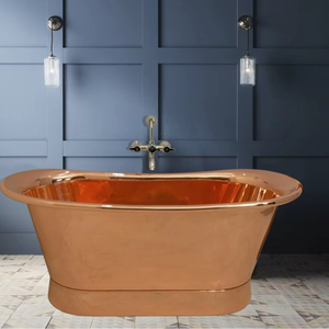 Baignoire en cuivre artisanale pour une décoration intérieure rustique et contemporaine, design de baignoire autoportante en cuivre de luxe pour spa - Product Image 1
