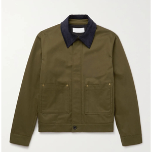 Veste de mode pour homme, haute qualité, personnalisée, décontractée, avec logo brodé, manches longues, en coton sergé, pour un look professionnel et sportif - Product Image 1