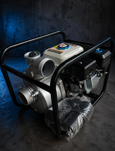 Pompe centrifuge à eau à moteur essence 3 HP, raccord à bride 1-1/2 pouce pour le transport des eaux usées et la lutte contre les inondations - Product Image 1