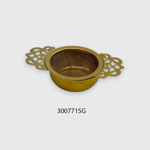 Gold Stainless Tea Infuser Loose Leaf Strainer Double Handle Fine Mesh Tea Filter for Cup and Teapot - Product Image 1