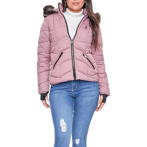 <b>Ladies</b> Casual Puffer Jacket Winter Warm Hooded Padding Outdoor Windproof Solid Color <b>Lightweight</b> New Quality Custom Logo <b>Coat</b> - Product Image 1