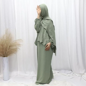 Abaya Dubai with Integrated <b>Hijab</b> Scarf Muslim Dress Women Zipper Front Side Pockets Islamic Clothing Modest Turkish Gown Casual - Product Image 1