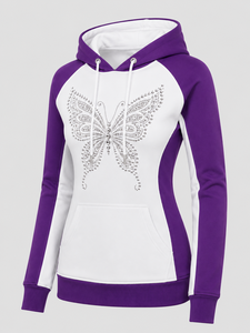 Women's Glitter <b>Rhinestone</b> Hoodie Soft Hooded Sweatshirt Long Sleeve Casual <b>Jacket</b> Sparkling Fashion Outerwear for Everyday - Product Image 3