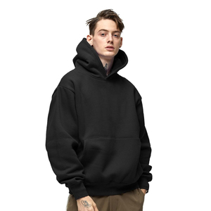 <b>Top</b> Quality 600 GSM Polyester/Cotton Flecce Thick Blank Plain Heavyweight Regular Fit Hoodies No <b>String</b> Unisex Front Logo Men - Product Image 1