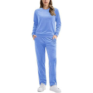 Conjunto Deportivo Urbano para Mujer, con Capucha, de Terciopelo Transpirable, Spandex/Poliéster, de Secado Rápido, para Invierno, Moderno, de Dos Piezas, Casual - Product Image 4