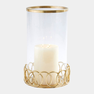 Nordic <b>Brass</b> Wire <b>Lantern</b> With Clear Glass Hurricane Candle Holder For Home Decoration Hurricane Candle Holder On Sale - Product Image 3