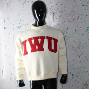เสื้อสเวตเชิ้ตคอเต่า IWU CREAM สีแดง 100% ปักลายแบบ Applique คอเสื้อกว้าง ด้ายคุณภาพดี - Product Image 5