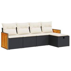 Conjunto de Sofá de Jardín de Ratán Negro con Almacenamiento, Muebles de Exterior de Diseño Contemporáneo, Cojines Impermeables de Espuma de Alta Densidad - Product Image 4