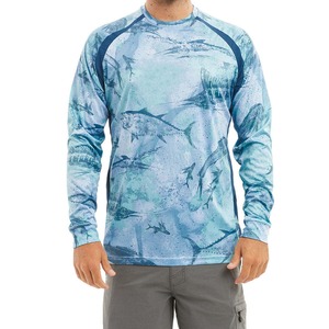 T-shirt de pêche personnalisé en gros pour hommes, en coton respirant, anti-UV UPF 50+, séchage rapide, vêtement d'extérieur pour pêcheurs - Product Image 1