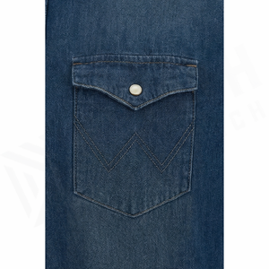 Men's Stonewashed Denim Shirt Long Sleeve Solid Color Casual Regular Fit Cotton Button-Up Autumn Style - Product Image 5