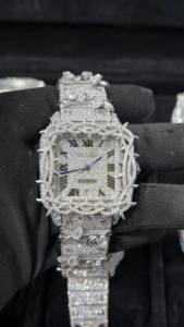 นาฬิกาข้อมืออัตโนมัติคุณภาพสูงประดับโมอิสซาไนต์สุดหรู สไตล์ฮิปฮอปแบบไอซ์เอาท์ ระยิบระยับ ผ่านการทดสอบเพชร - Product Image 2