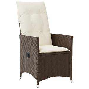 Ensemble bistro 3 pièces en polyrotin marron avec coussins, ensembles de jardin - Product Image 4