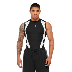 Camiseta Deportiva de Compresión en Negro para Hombre, Ropa Deportiva y de Entrenamiento, Elástica y Transpirable - Product Image 1