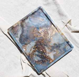 Beautiful Designer Eco-Friendly Hand-painted Traditional <b>Epoxy</b> Resin Serving Tray Home Decoration Dining <b>Table</b> Export Price New - Product Image 3