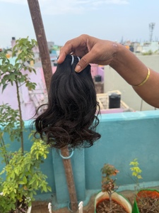High Quality 12 Inch Indian Natural Wavy Remy Virgin Human Hair Extensions 100g Machine Double Weft No Shedding No <b>Tangled</b> - Product Image 4