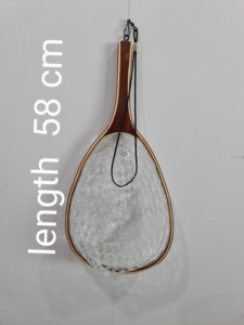En gros Épuisette de pêche à la truite pour la capture et la libération, Épuisette de pêche à la mouche, Épuisette de pêche à cadre en bois avec maille en caoutchouc souple transparente - Product Image 5